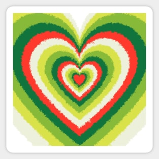 Pencil Strokes of Christmas Colored Heart Pattern Sticker